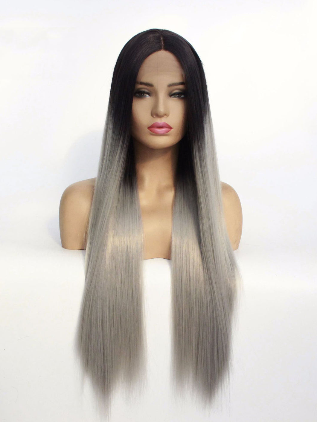 Rooted Gray Lace Front Wig 597