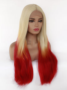 26" Blonde to Red Lace Front Wig 568