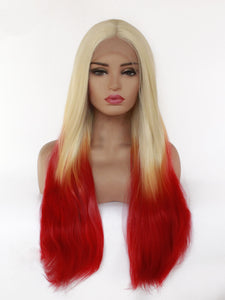 26" Blonde to Red Lace Front Wig 568