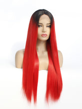 Load image into Gallery viewer, Rooted Bright Red Lace Front Wig 631