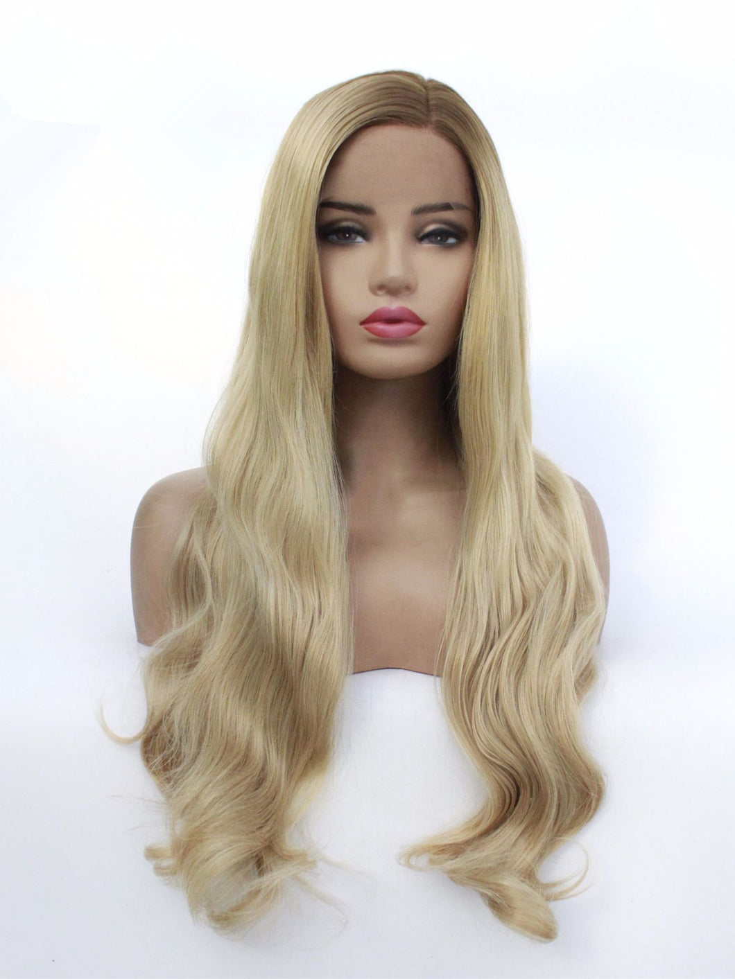 Rooted Mixed Blonde Wavy Lace Front Wig 179