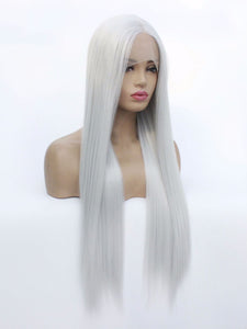 26" Light Gray Lace Front Wig 464