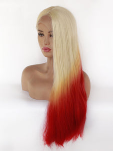 26" Blonde to Red Lace Front Wig 568