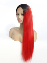 Load image into Gallery viewer, Rooted Bright Red Lace Front Wig 631