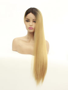 Rooted Blonde Lace Front Wig 611