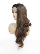 Load image into Gallery viewer, Rooted Cool Brown Wavy Lace Front Wig 427