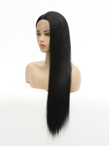 26" Classic Black Lace Front Wig 095