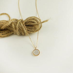 925 Silver Round Shell Necklace YS001