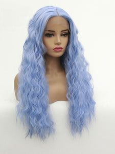 26" Blue Wavy Lace Front Wig 463