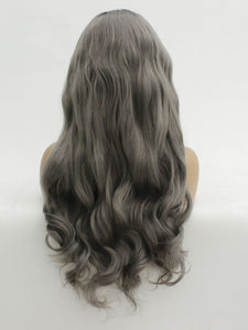 Rooted Dark Gray Lace Front Wig 628