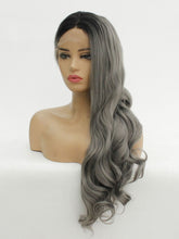 Load image into Gallery viewer, Rooted Dark Gray Lace Front Wig 628
