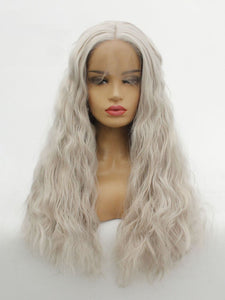 26" Gray Wavy Lace Front Wig 479