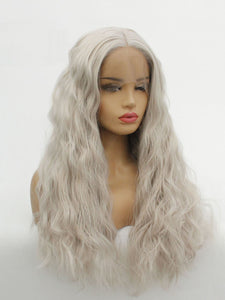 26" Gray Wavy Lace Front Wig 479