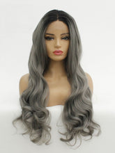 Load image into Gallery viewer, Rooted Dark Gray Lace Front Wig 628