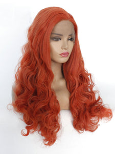 26" Rust Red Wavy Lace Front Wig 481