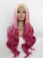 Load image into Gallery viewer, Blonde Root Gradient Pink Lace Front Wig 447