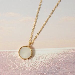 925 Silver Round Shell Necklace YS001