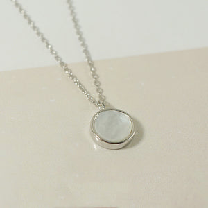925 Silver Round Shell Necklace YS001