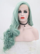 Load image into Gallery viewer, Light Cyan Wavy Lace Front Wig 097