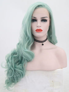 Light Cyan Wavy Lace Front Wig 097