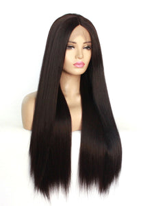 2# Darkest Brown Yaki Lace Front Wig 446