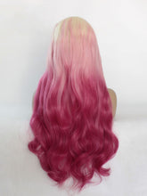 Load image into Gallery viewer, Blonde Root Gradient Pink Lace Front Wig 447