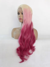 Load image into Gallery viewer, Blonde Root Gradient Pink Lace Front Wig 447