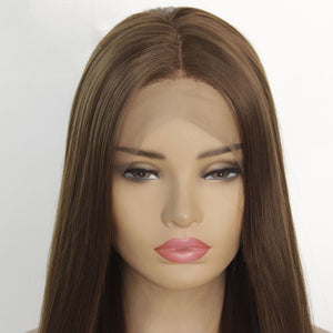26" 8# Light Chestnut Brown Lace Front Wig 473