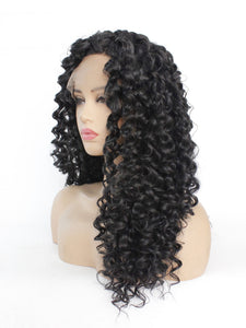 26" Black Curly Lace Front Wig 483