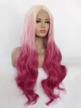 Load image into Gallery viewer, Blonde Root Gradient Pink Lace Front Wig 447