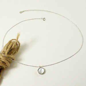 925 Silver Round Shell Necklace YS001