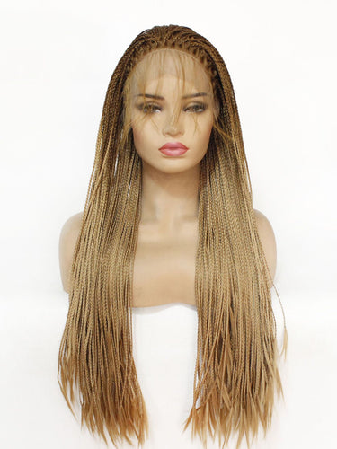 Gradient Brown Braided Lace Front Wig 442
