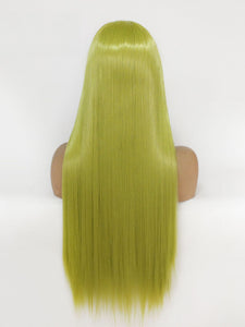26" Mustard Green Lace Front Wig 444