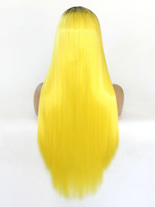 Rooted Yellow Lace Front Wig 437
