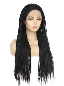 Classic Black Braided Lace Front Wig 634