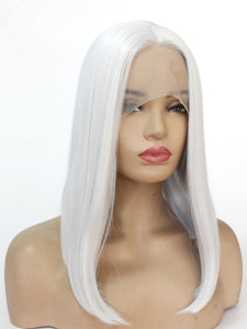 Light Silver Grey Bob Lace Front Wig 175
