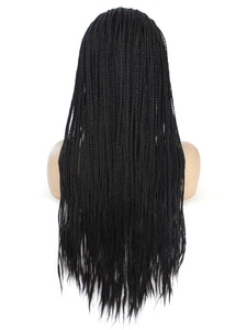 Classic Black Braided Lace Front Wig 634
