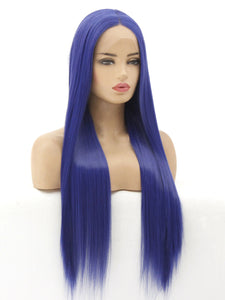 26" Navy Blue Lace Front Wig 439