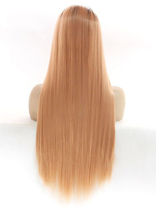 Rooted Melon Orange Lace Front Wig 610