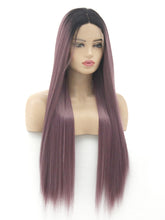 Load image into Gallery viewer, 26&quot; Rooted Dusty Purple Lace Front Wig 522