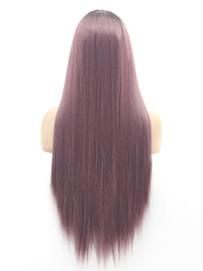 26" Rooted Dusty Purple Lace Front Wig 522