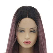 Load image into Gallery viewer, 26&quot; Rooted Dusty Purple Lace Front Wig 522