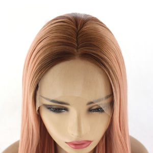 26" Rooted Pink Lace Front Wig 512