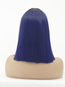 10" Rooted Blue Bob Lace Front Wig 525