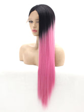 Load image into Gallery viewer, 26&quot; Black Root Pink Lace Front Wig 526