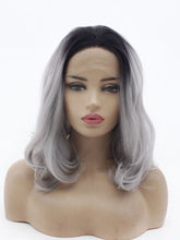 Load image into Gallery viewer, 14&quot; Rooted Gray Wavy Lace Front Wig 506
