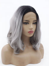 Load image into Gallery viewer, 14&quot; Rooted Gray Wavy Lace Front Wig 506