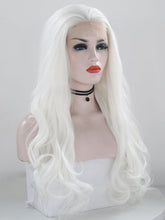Load image into Gallery viewer, Pure White Wavy Lace Front Wig 002