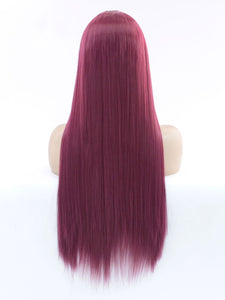26" Fuchsia Red Lace Front Wig 545