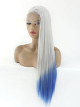 Load image into Gallery viewer, 26&quot; Gray to Blue Lace Front Wig 548